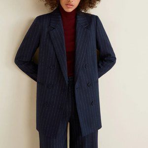 navy pinstripe blazer